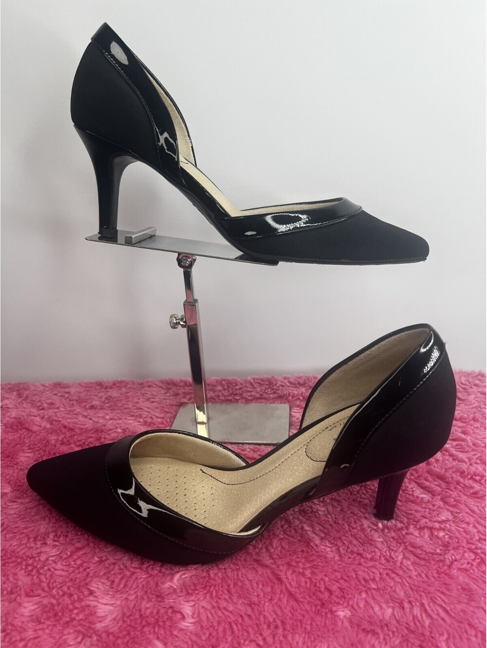 LifeStride Soft System Women's 9M Black D'Orsay Pointed Toe Pumps Heels Career